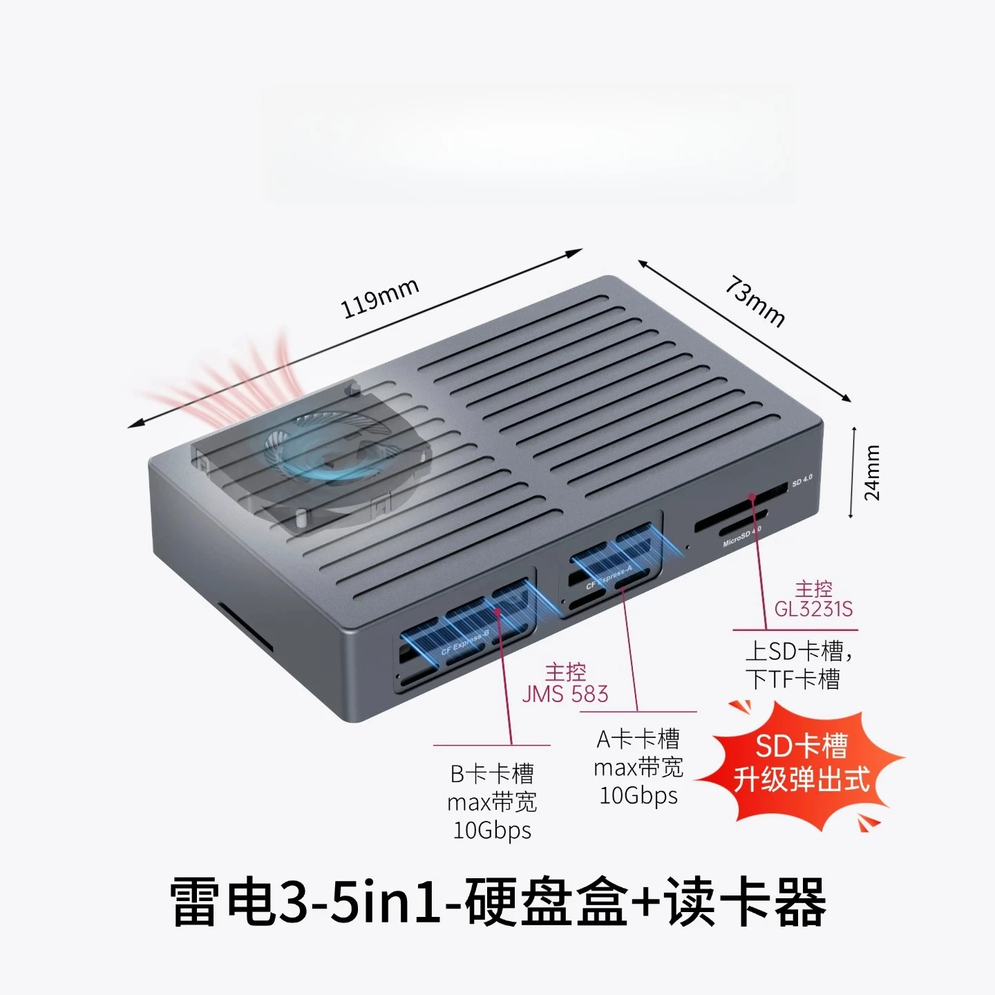 Raiden 5in1 card reader ssd hard disk box Raiden 345 computer mobile phone tablet copy card productivity tool