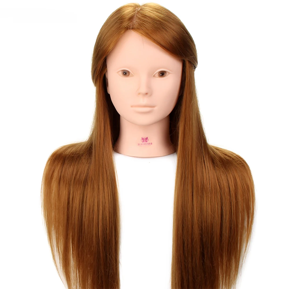 24\'\'80% Real Human Hair Mannequin Head For Hair Training Styling Professional Hairdressing Cosmetology Dolls Head For Hairstyles