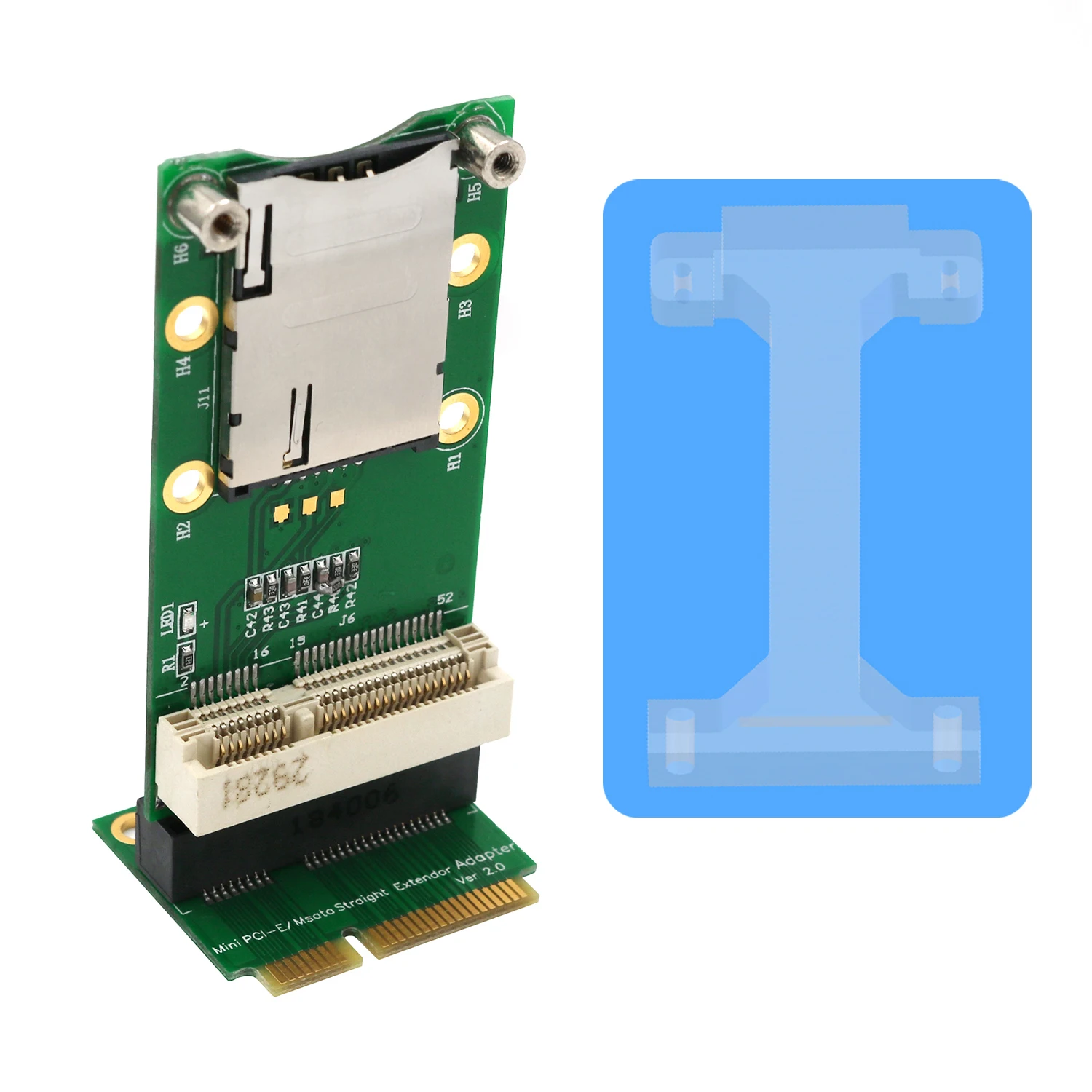 

Mini PCI-E Adapter with SIM Card Slot(Vertical installation) for 3G/4G ,WWAN LTE ,GPS card