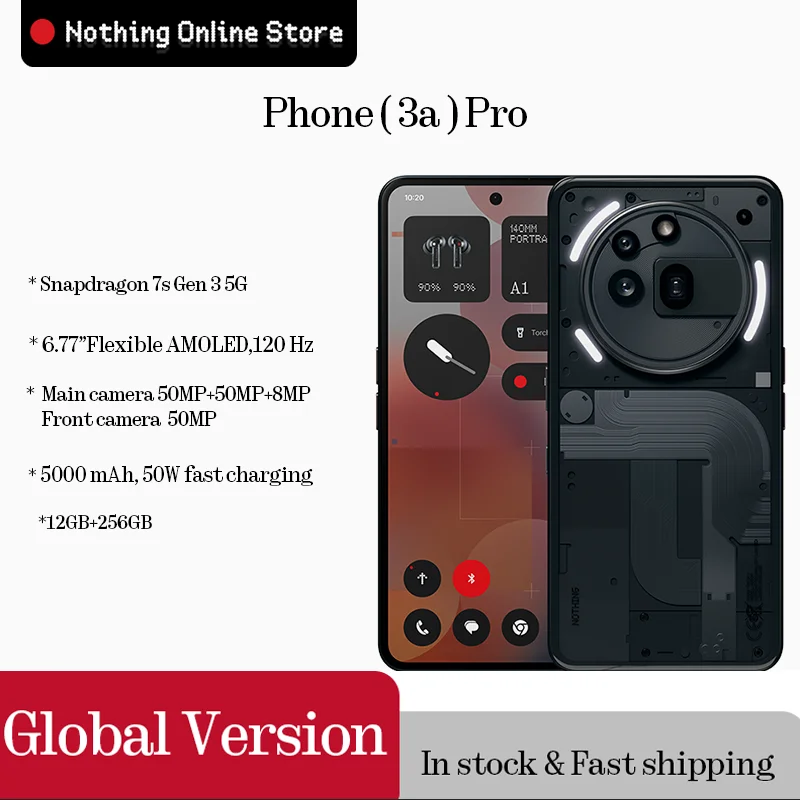NEW Phone ( 3a ) Pro 6.77 AMOLED Bluetooth 5.4 Snapdragon 7s Gen 3 5G Main camera 50MP  12GB 256GB