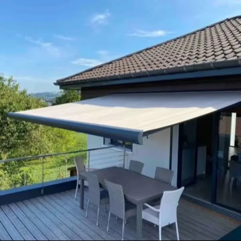 Modern Outdoor Window Awning Waterproof Anti-UV Polyester Sunshade for Balcony Supermarket Hospital or Warehouse Applications Cu