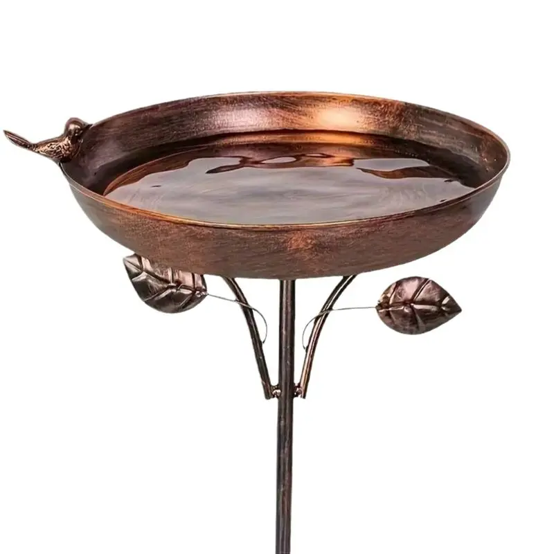 

Винтажная железная кормушка-купалка для птиц AUAU с креплением на грунт, антикварный декор для сада, деревенское украшение для двора, для наблюдения за птицами