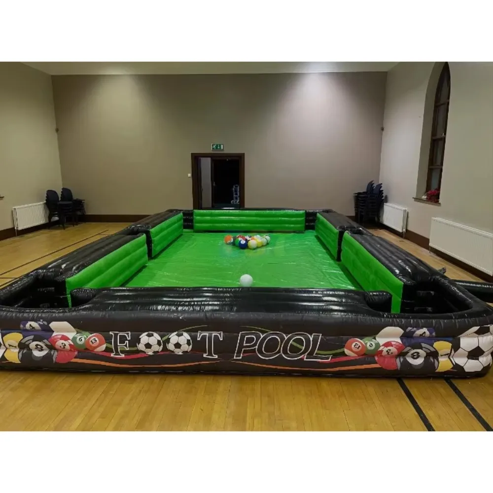 Interactive Sport Game French Inflatable Human Billiard Soccer Football Snooker Balls Table Inflatable Pool Table Outdoor Party