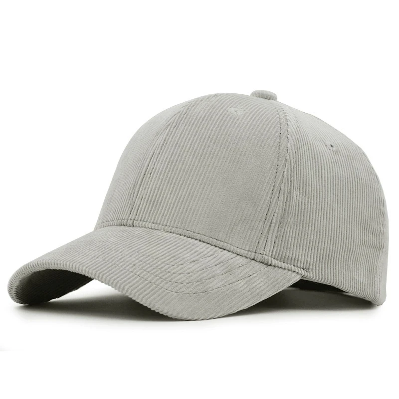 Cordmütze für Herren mit großem Kopfumfang, Baseballkappe für Herbst und Winter, Sonnenhut mit tiefem Schirm, schlichte Baseballkappe – Detail 4