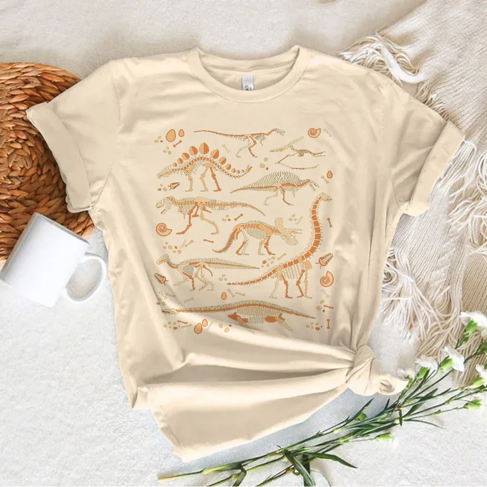 Dinosaur T-shirts Women Graphic Designer Japanese Top Female Manga Y2k Clothing Soft Fabric Quick Dry Summer