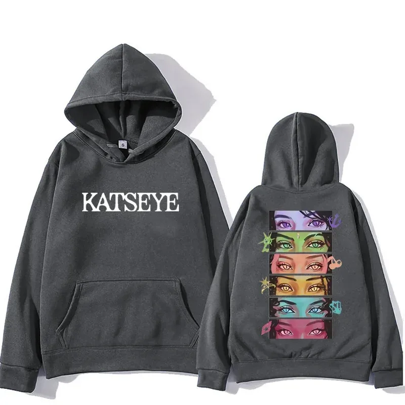 Koreaanse meisjesgroep KATSEYE grafische hoodie heren dames manga stijl vintage mode streetwear fleece sweatshirts met lange mouwen