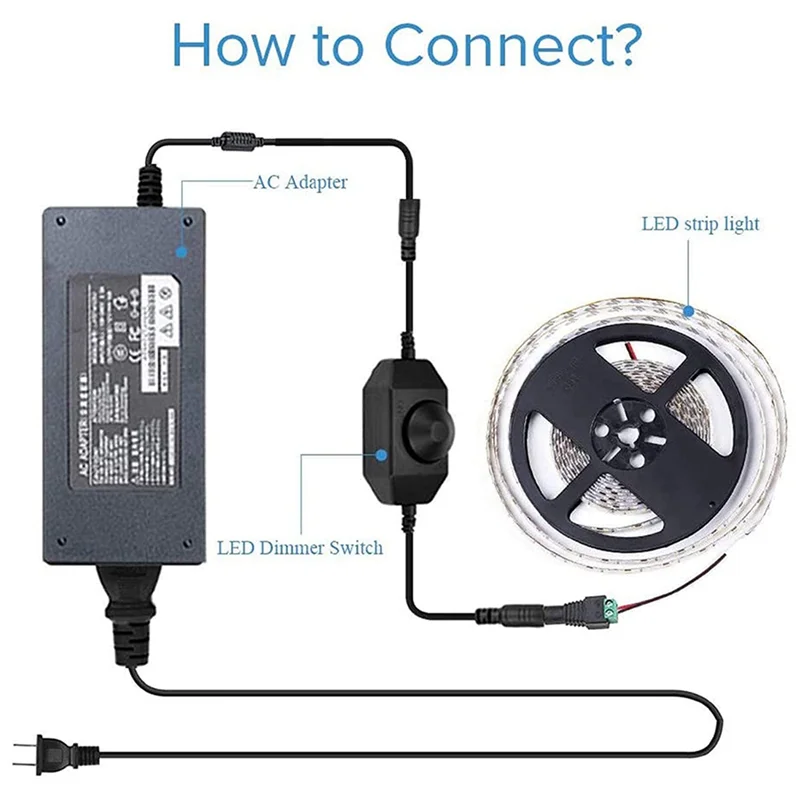 

5X LED Bar Light Dimmer, DC 12V-24V 6A Dimmer Switch, Suitable For LED Bar Light, LED Rope Light 3528, 5050, 5630(Black)-Tvdae