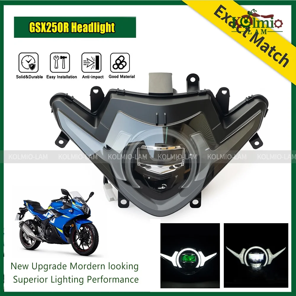 GSX250R Headlight Fit for Suzuki GSXR250 2017 - 2025 LED Motorcycle Headlamp Assembly GSXR 250 2024 2023 2022 2021 Head light