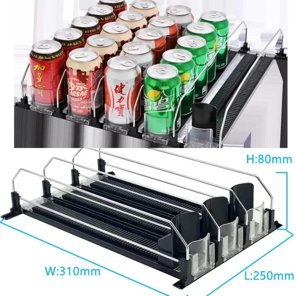 Automatic Beverage Storage Tray Household Refrigerator ABS Canned Beverage Push Rack Drink Organizer Adjustable Storage Tray New