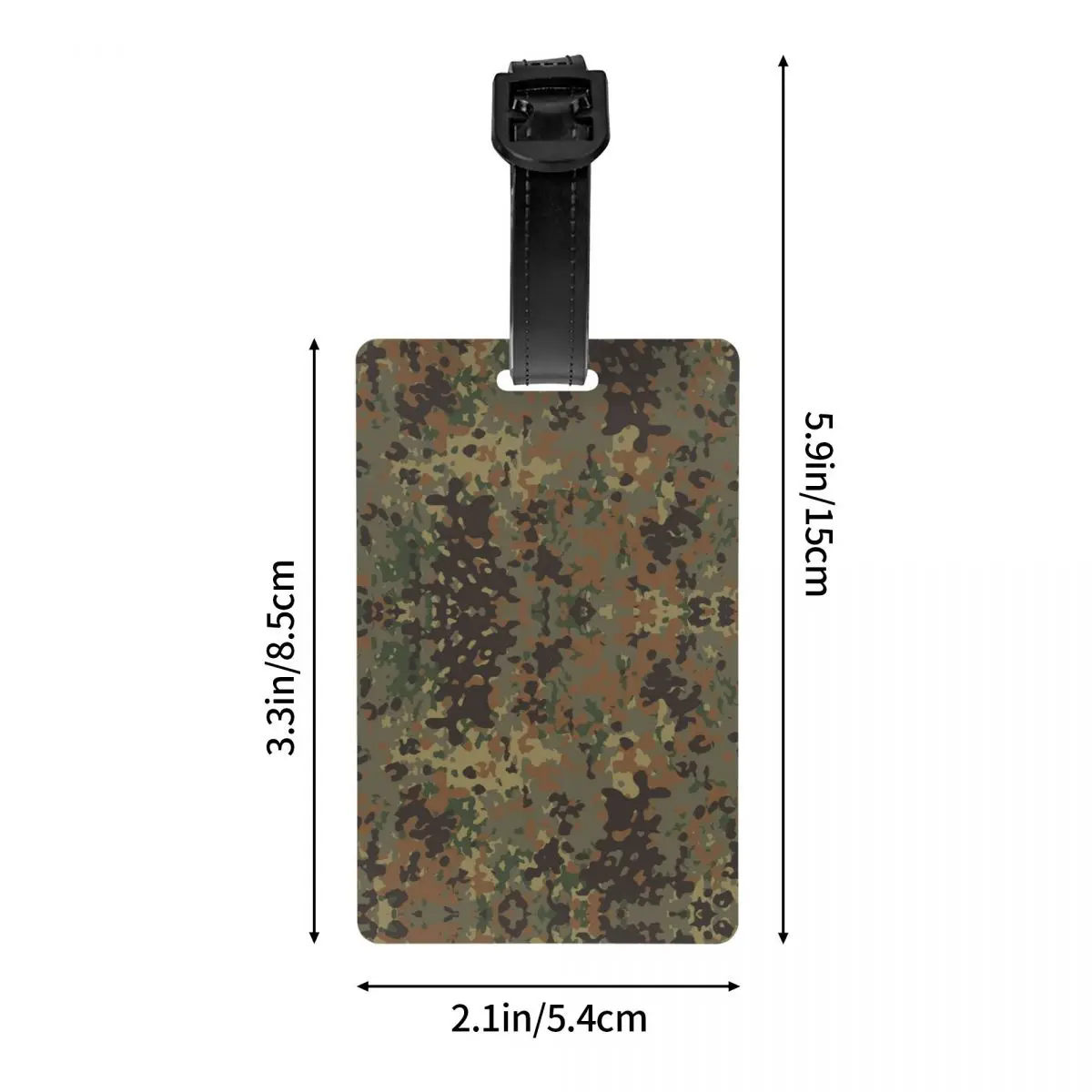 Flecktarn etiqueta de equipaje de camuflaje personalizada con tarjeta de nombre, cubierta de privacidad de camuflaje del ejército militar, etiqueta de identificación para bolsa de viaje, Maleta