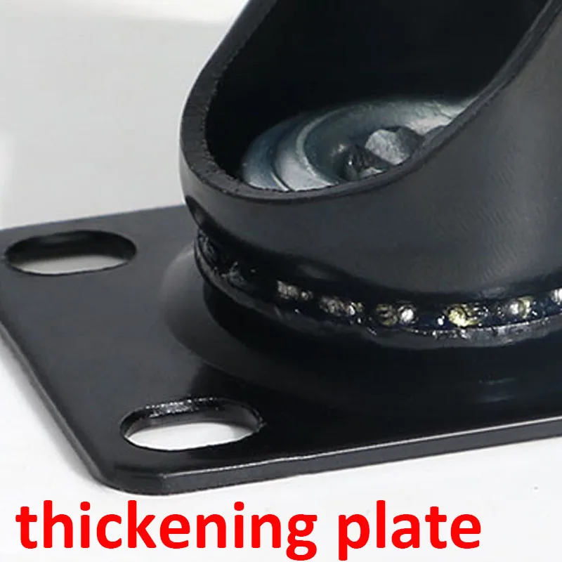 1/4pcs Furniture Casters Wheels Soft Rubber Swivel Caster black Roller Wheel For Platform Trolley Chair Household Accessori