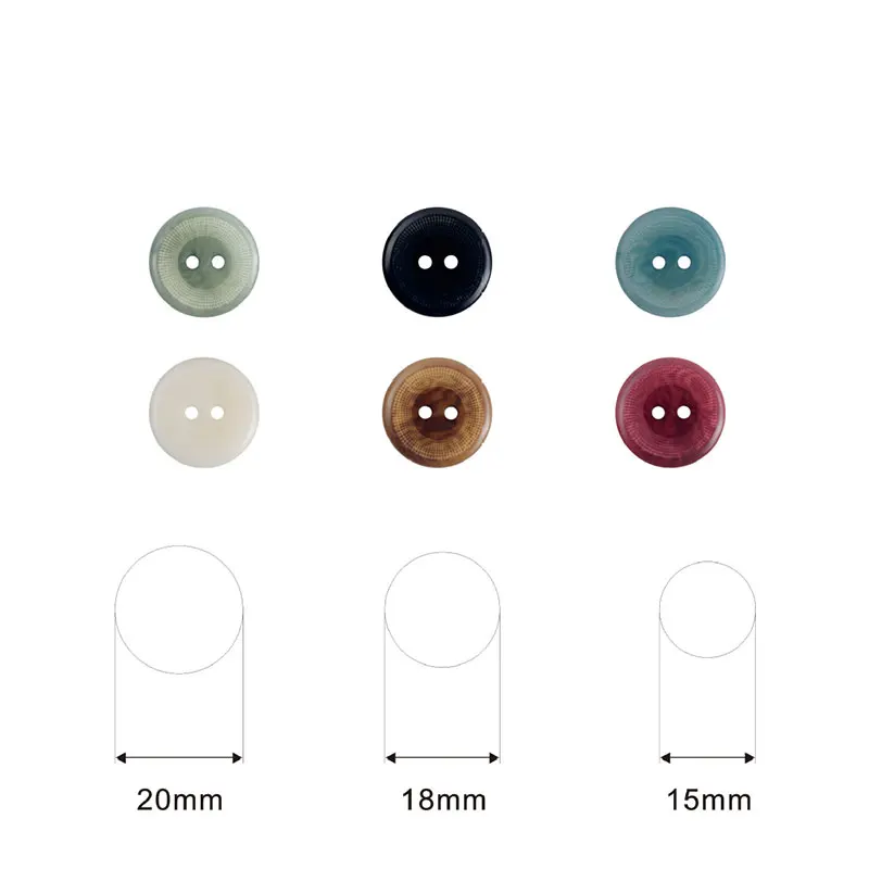 10pcs Natural Fruit Shell Buttons 15/18/20mm Round Vintage Double Eye Bread Button For DIY Apparel Sewing Supplies