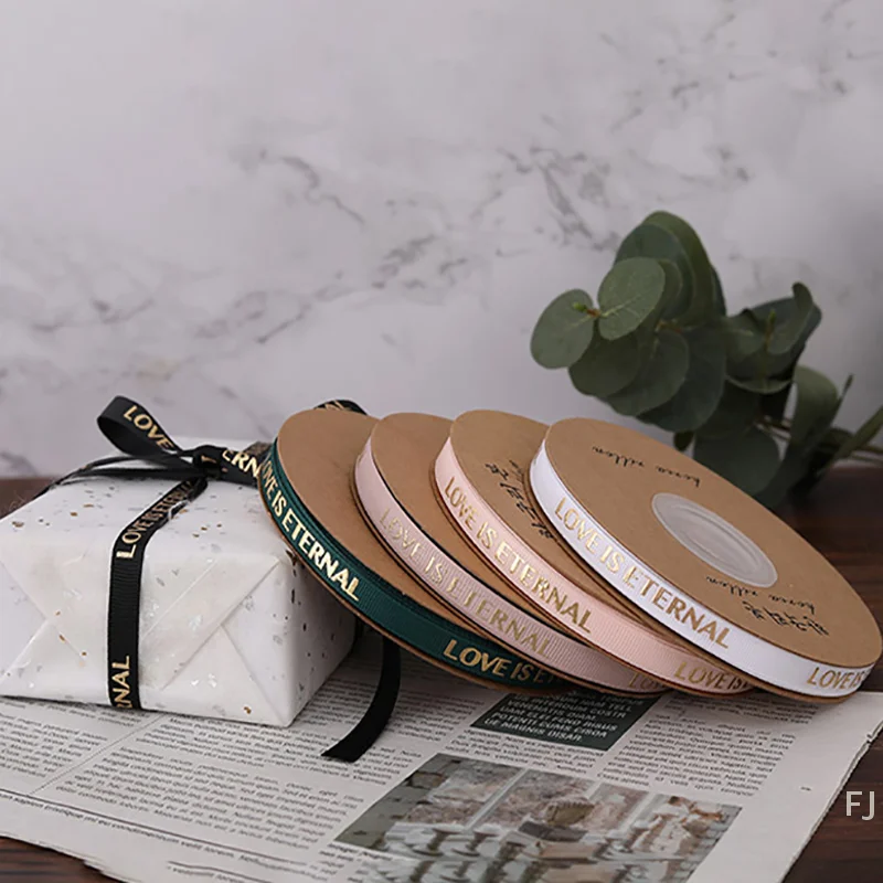 [YU]1cm*33 Yards Hot Gold Spiral Ribbon Flower Packaging Ribbon Bouquet Bouquet Gift Cake Ribbon Packaging