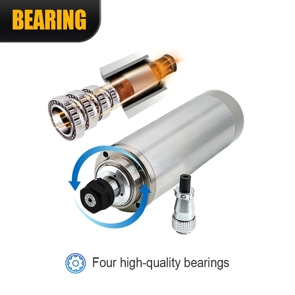 CNC router parts HLTNC 2.2kw ER20 water cooled Spindle Motor Kit 24000rpm High Accuracy 220V/380V 4 Bearings Spindle