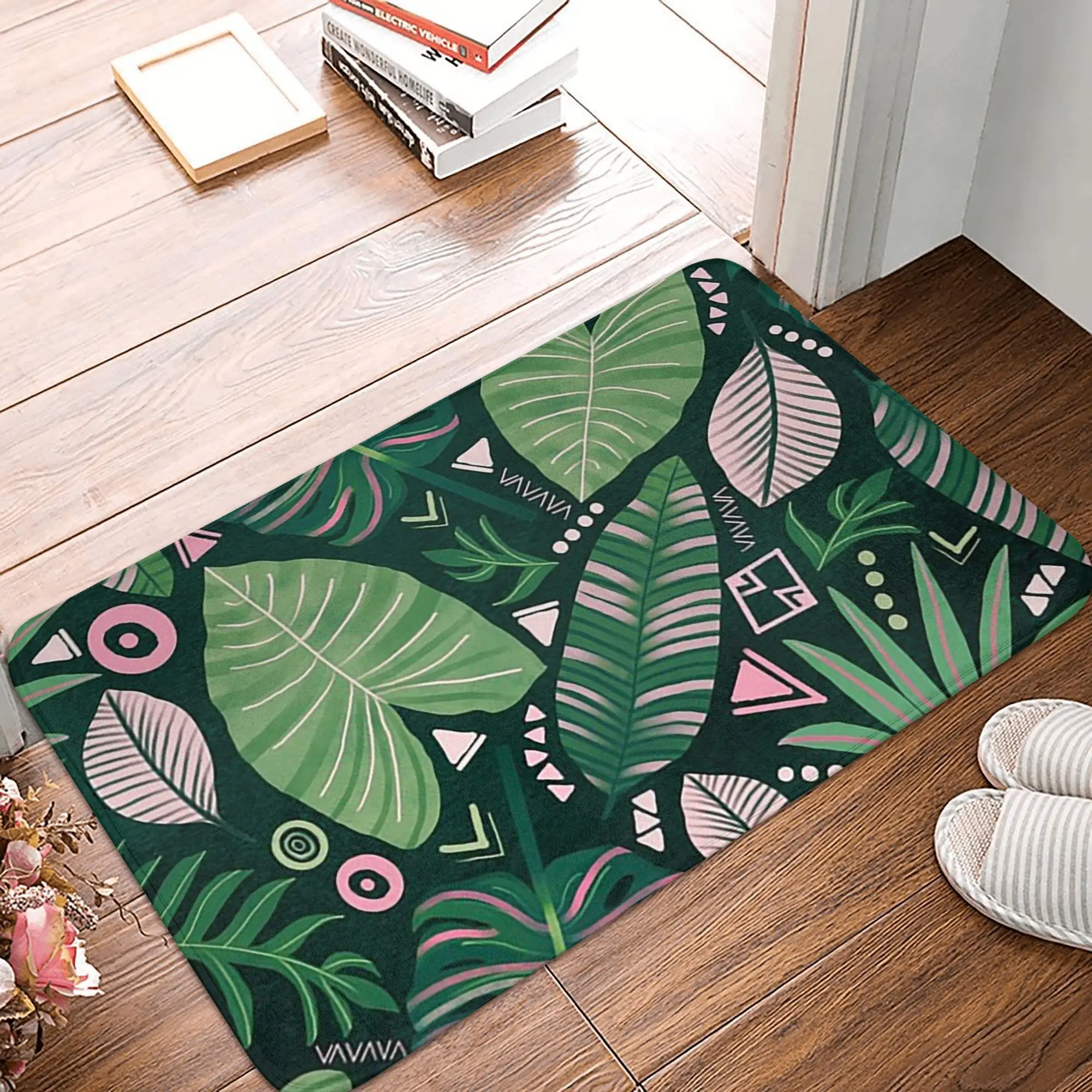 أزتيك الغابة يترك المضادة للانزلاق ممسحة الكلمة حصيرة وسادة السجاد البساط للمطبخ مدخل المنزل الحمام مسند القدم الحصير