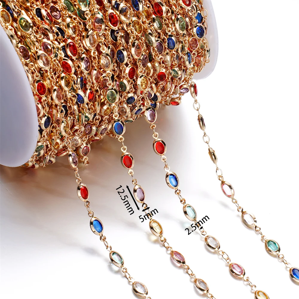 1 meter koperen ketting met kristallen kralen ketting DIY ketting armband voor sieraden maken benodigdheden