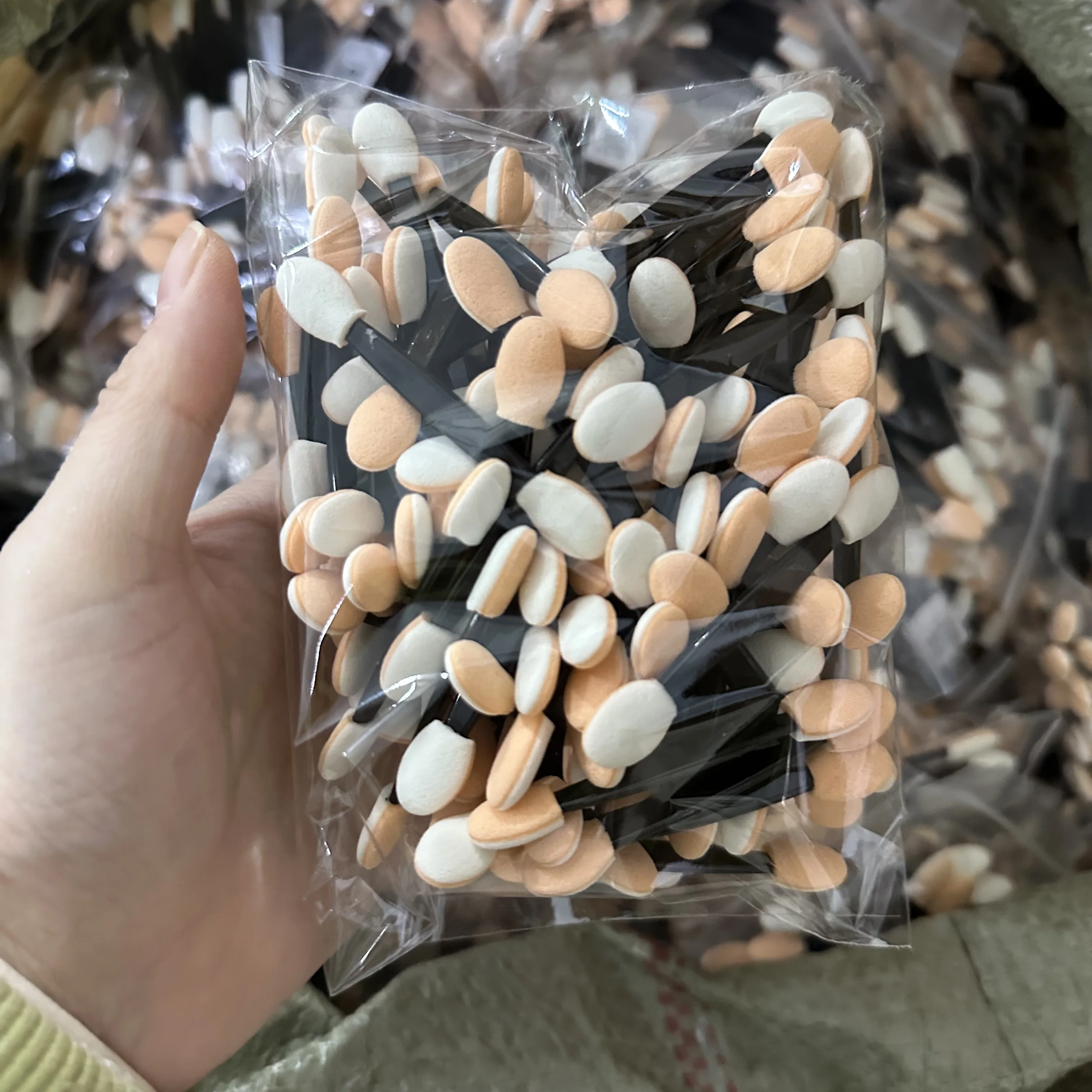 10/30/50/200/500/1000pcs Double Ended Sponge Nail Art Powder Brush Multifunctional Eyeshadow Brush Portable Makeup Manicure Tool