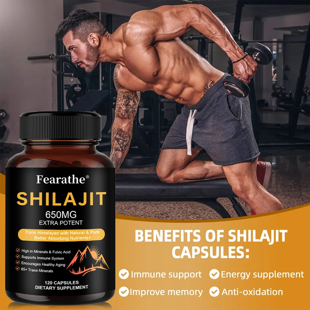 Fearathe Shilajit Supplement, Anti-fatigue Energy Support, Aids Athletic Performance, Endurance, and Recovery