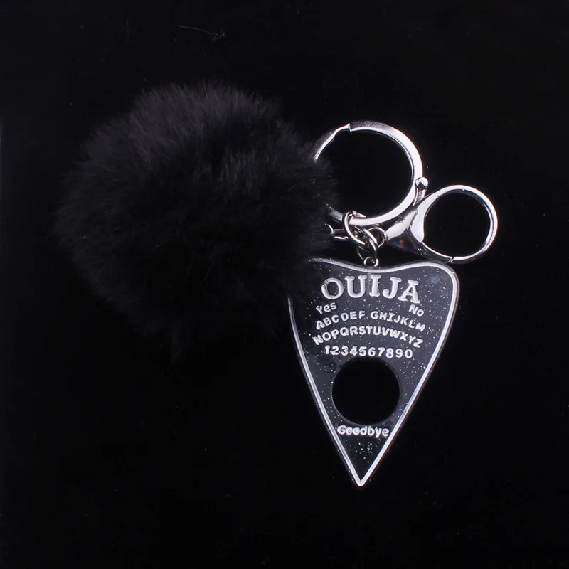 Gothic Ouija Planchette Keychain – Resin Puffer Ball Charm with Punk Style for Women, Handbag & Purse Accessory