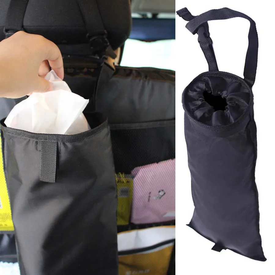 43*19 cm Car Seat Back Garbage Storage Organizer Black Oxford Cloth Washable Car Safety Seat Hanging Pocket Holder Accessories