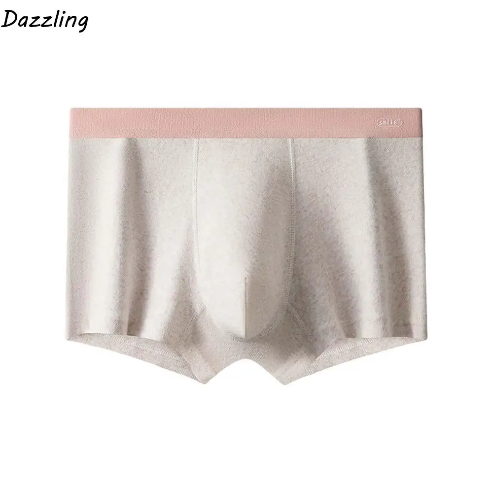 

Breathable Thin Cotton Boxer Briefs Mid Waist Underpants Cotton Boxers Seamless Lingerie Underwear for Men Men