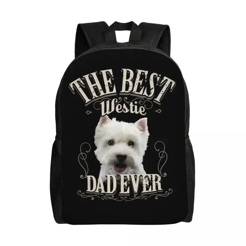 Best Westie Dadever Travel Backpack Men Women School Laptop Bookbag West Highland White Terrier Dog College Student Daypack Bags