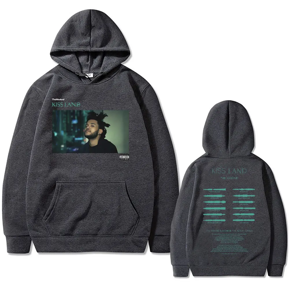 Rapper The Weeknd Kiss Land Double Sided Print Hoodie Men Women Hip Hop Harajuku Oversized Sweatshirt Male Fashion Streetwear