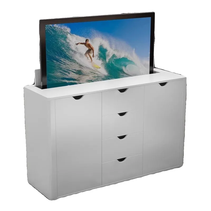 

Modern simple intelligent electric remote control lifting hidden TV cabinet integrated