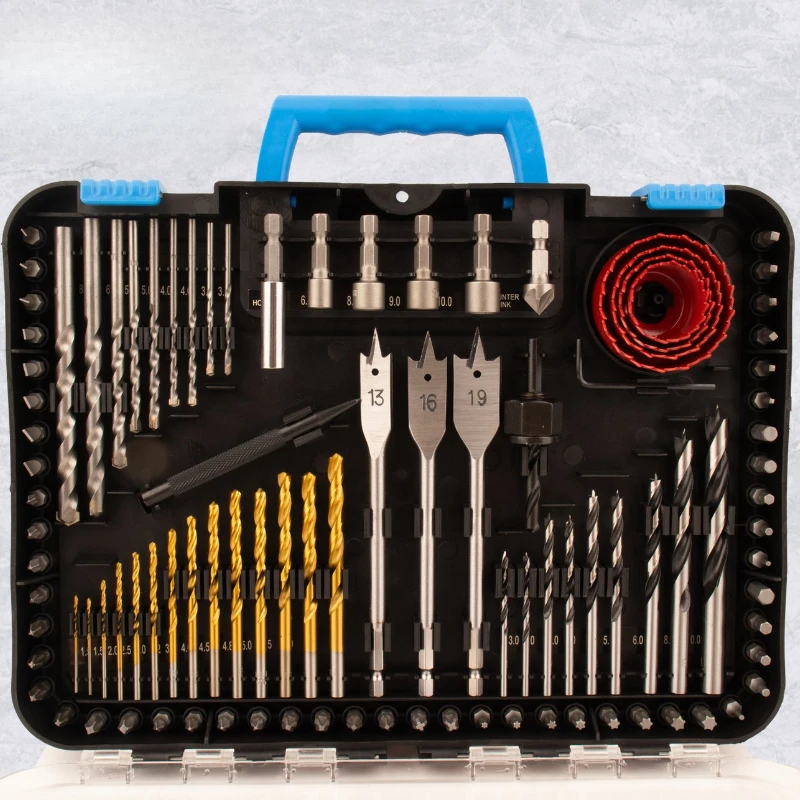 

Многофункциональный набор из 100 предметов, ударные отвертки и набор отверток для сверления металла, дерева, кладки и пластика, цемента