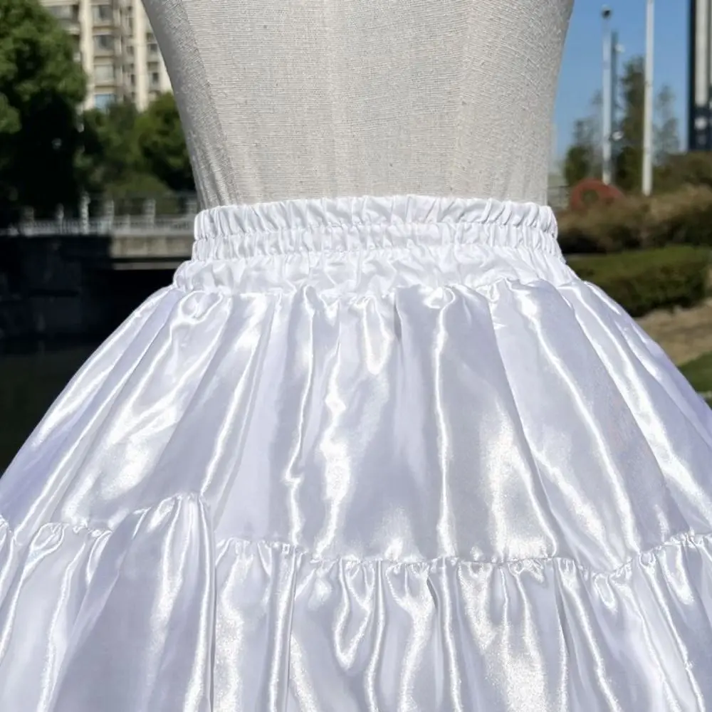 Adjustable Fish Bone Lolita Petticoat Violence Support Lace Edge Victorian Petticoat Luxury Big Fluffy Hem Tutu Skirt JK Uniform
