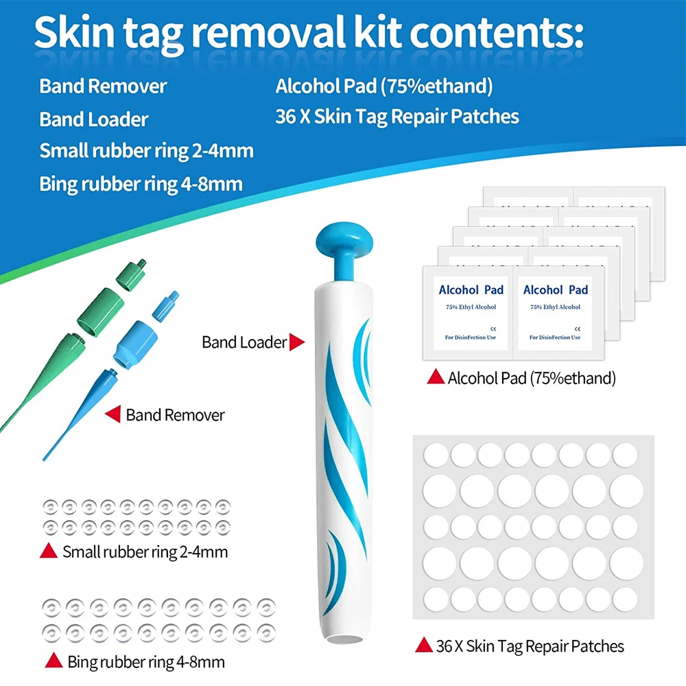 Auto Micro Skin Removedor de Tag, Padrão e Micro Skin Tag Remoção Kit, Adulto Mole verruga removedor, Face Care, 2 em 1, Novo