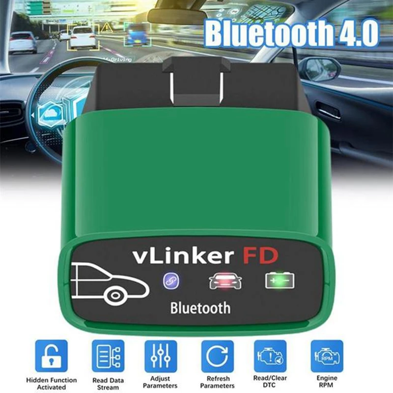 

ELM327/ELM329 vgaтевlinker FD + OBD2 V2.2 WIFI/Bluetooth двойной режим 4,0 Android/Forapple диагностический детектор неисправности автомобиля