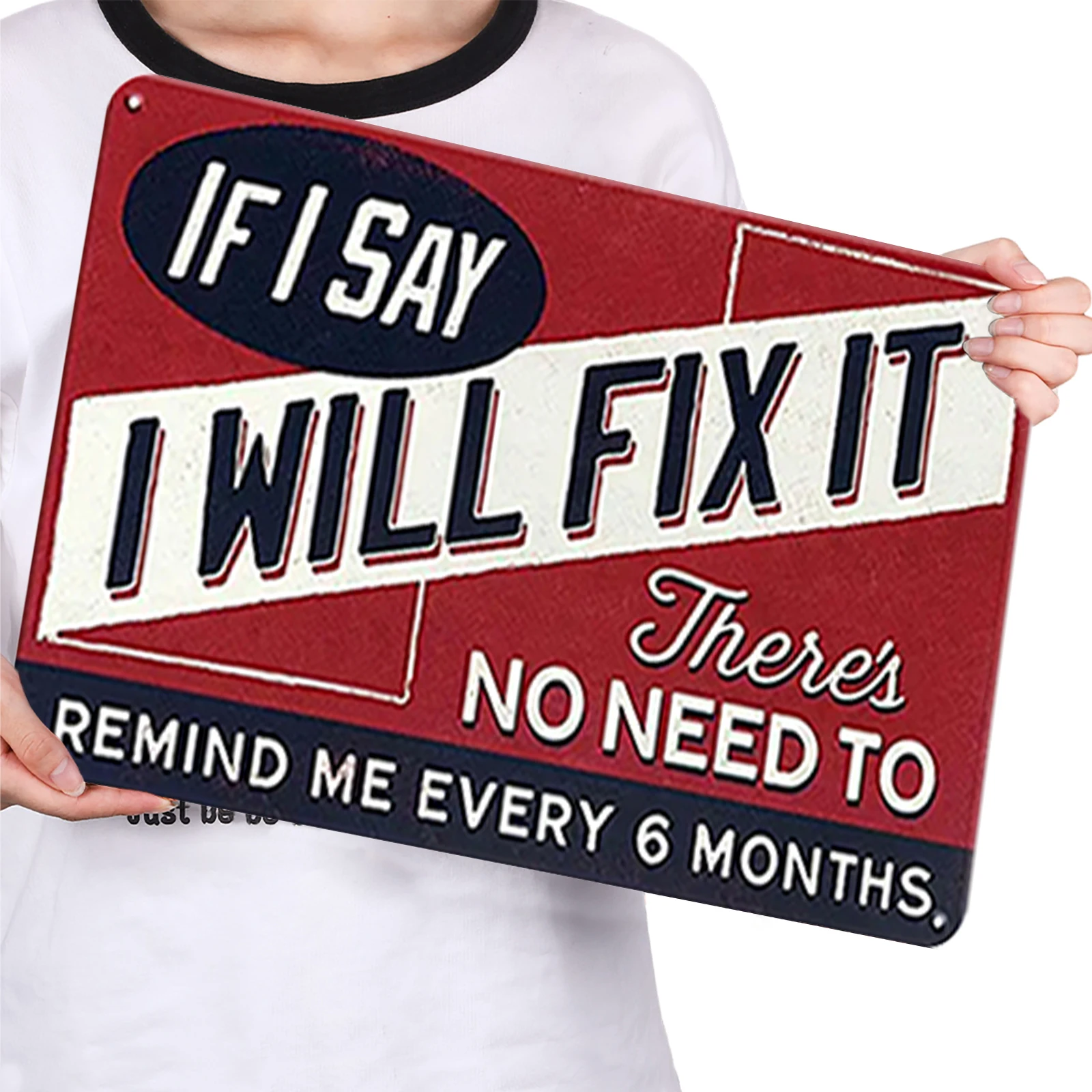 I Will Fix It Vintage Metal Decorative Art Plaque Poster for Office Man Cave Metal Tin Wall Art 40x30cm