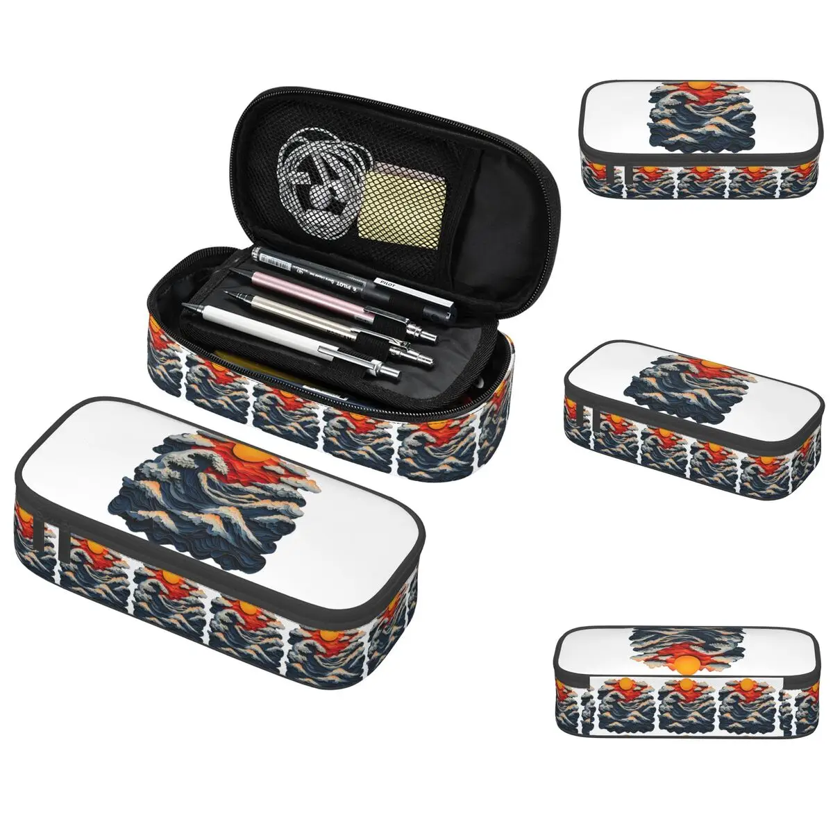 

Милый пенал с изображением океанских волн и заката для студентов, подарок, коробка для ручек, сумка для карандашей, канцелярские принадлежности, сумка-держатель для ручек