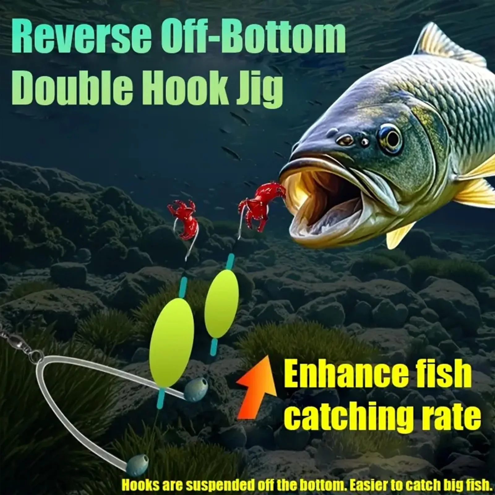 

10pcs 3-9# Fishing Hook Set Double Hook Buoyancy Set Fishhook With Wires Sharp Barbed Stainless Steel Fishing Hook Fishing Gears