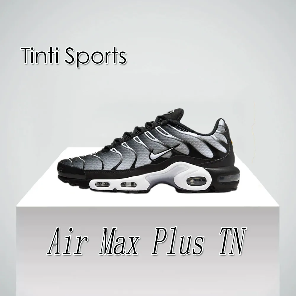 Nike New Air Max Plus TN Men's Sneakers winter Fashionable and comfortable casual shoes Lightweight and wearable Silver&Black