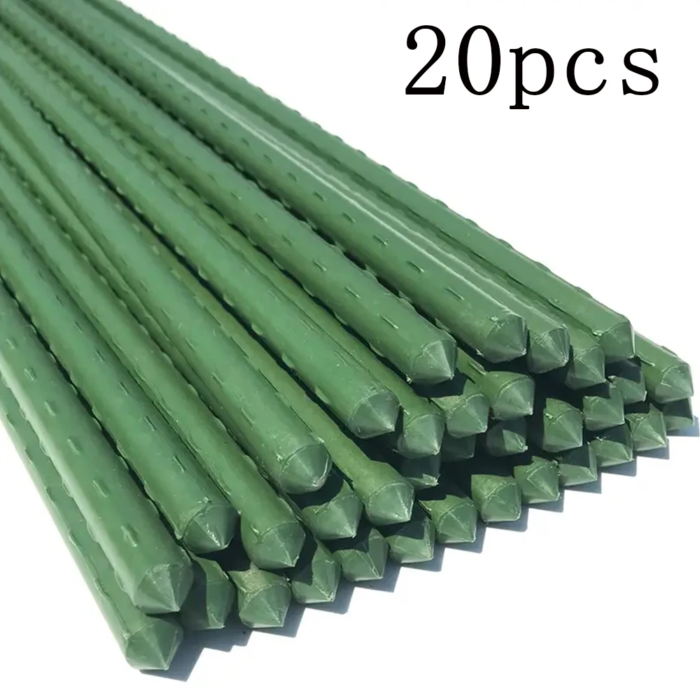 20pcs Garden Plastic-coated Metal Plant Climbing Pole Support Frame, Climbing Pole Connected To The Bracket fixing Clamp Accesso