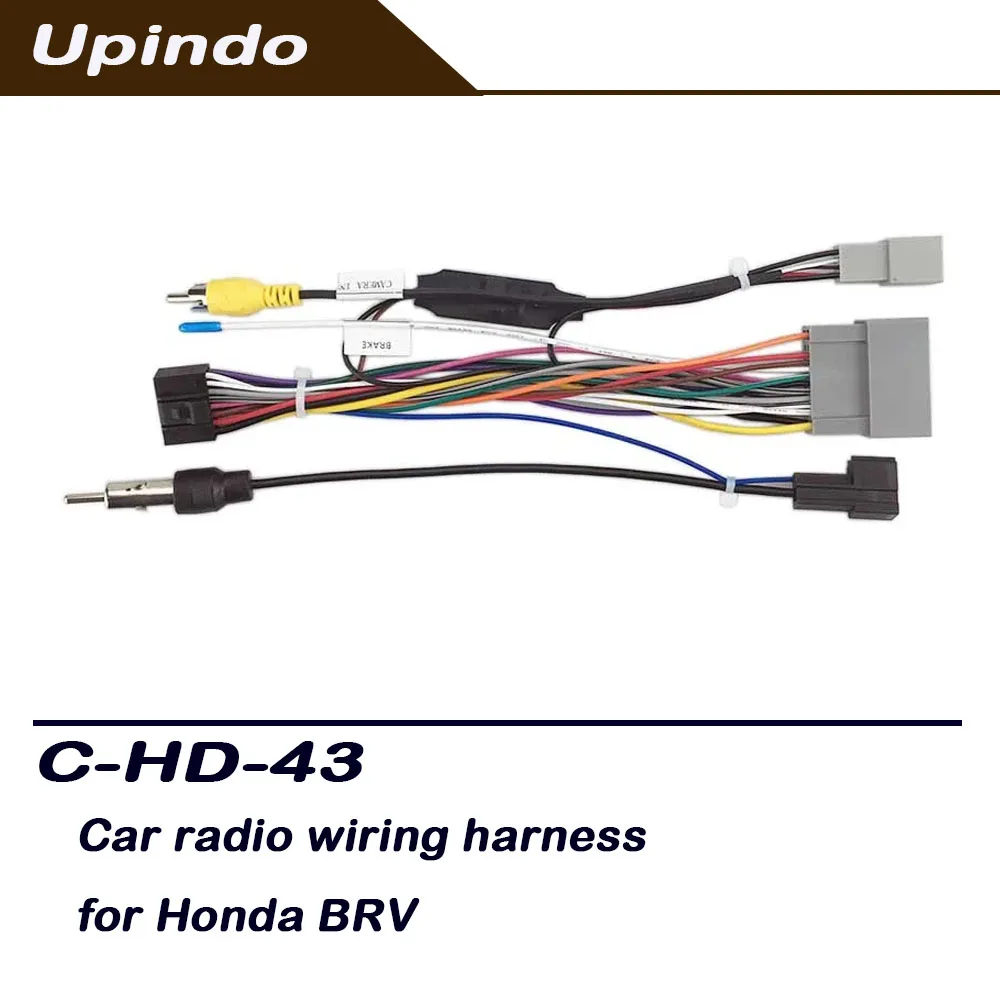 

16-контактный жгут проводов радио Android для HONDA BRV, стереоразъем питания, кабель, совместимость с DVD/Navi, медиаплеер