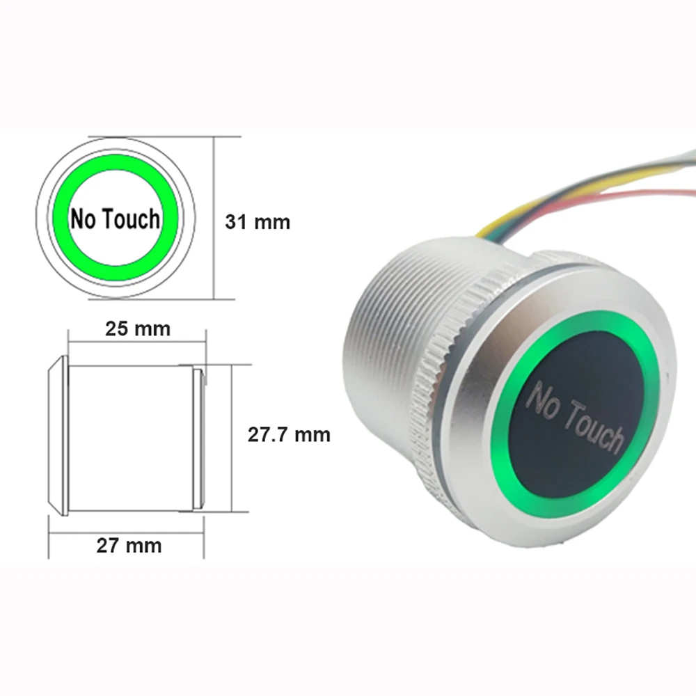 Imagem -03 - Prova Dágua Atraso de Tempo Infravermelho sem Contato sem Toque Botão de Saída Fechadura da Porta Interruptor de Liberação de Acesso Dc12v 24v Ip68 à