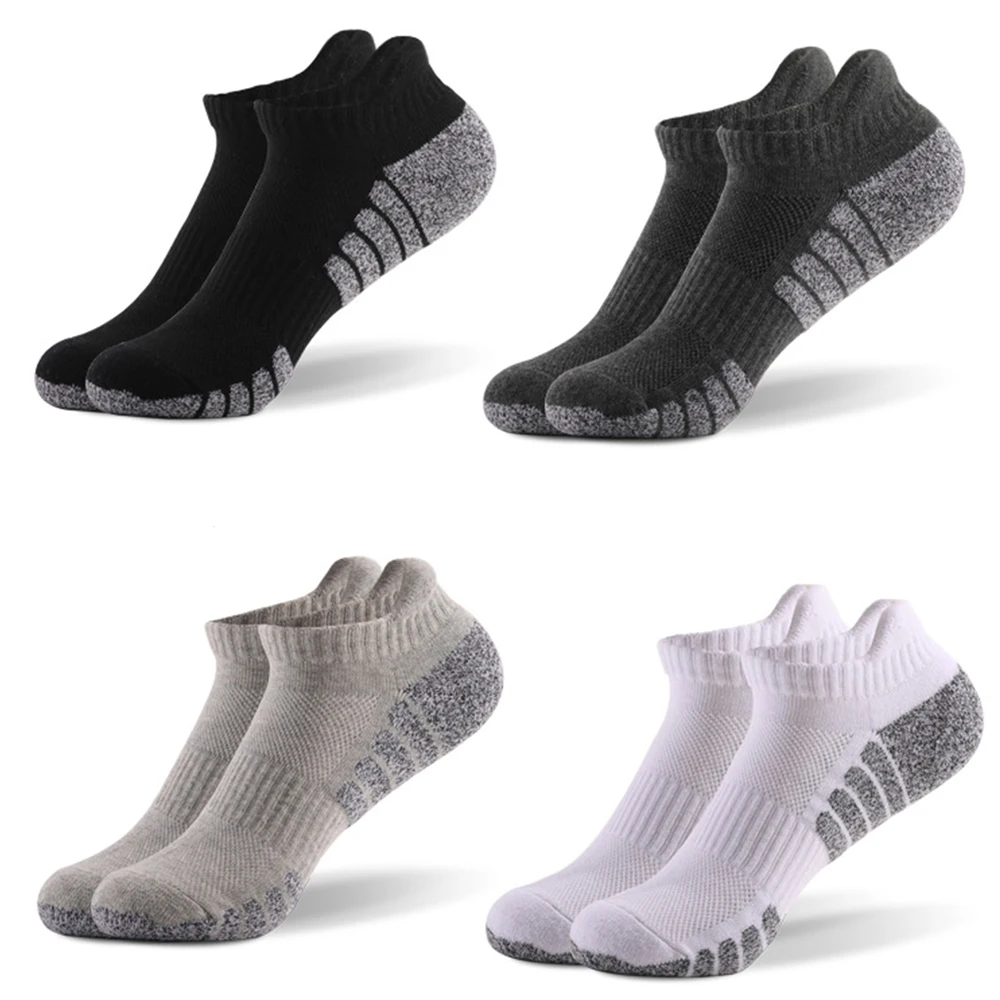 3 Pairs Thick Towel Bottom Ankle Socks Women Athletic Socks Running Comfort Cushioned Men Sport Socks Sweat-absorbing Breathable