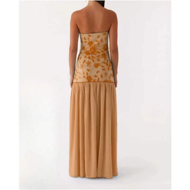 Sexy schulterfreies Schlauchkleid für Frauen mit Pailletten, Perlenkorsett, rückenfrei, Spleißen, Meerjungfrau, Cocktailkleid, Abendkleid