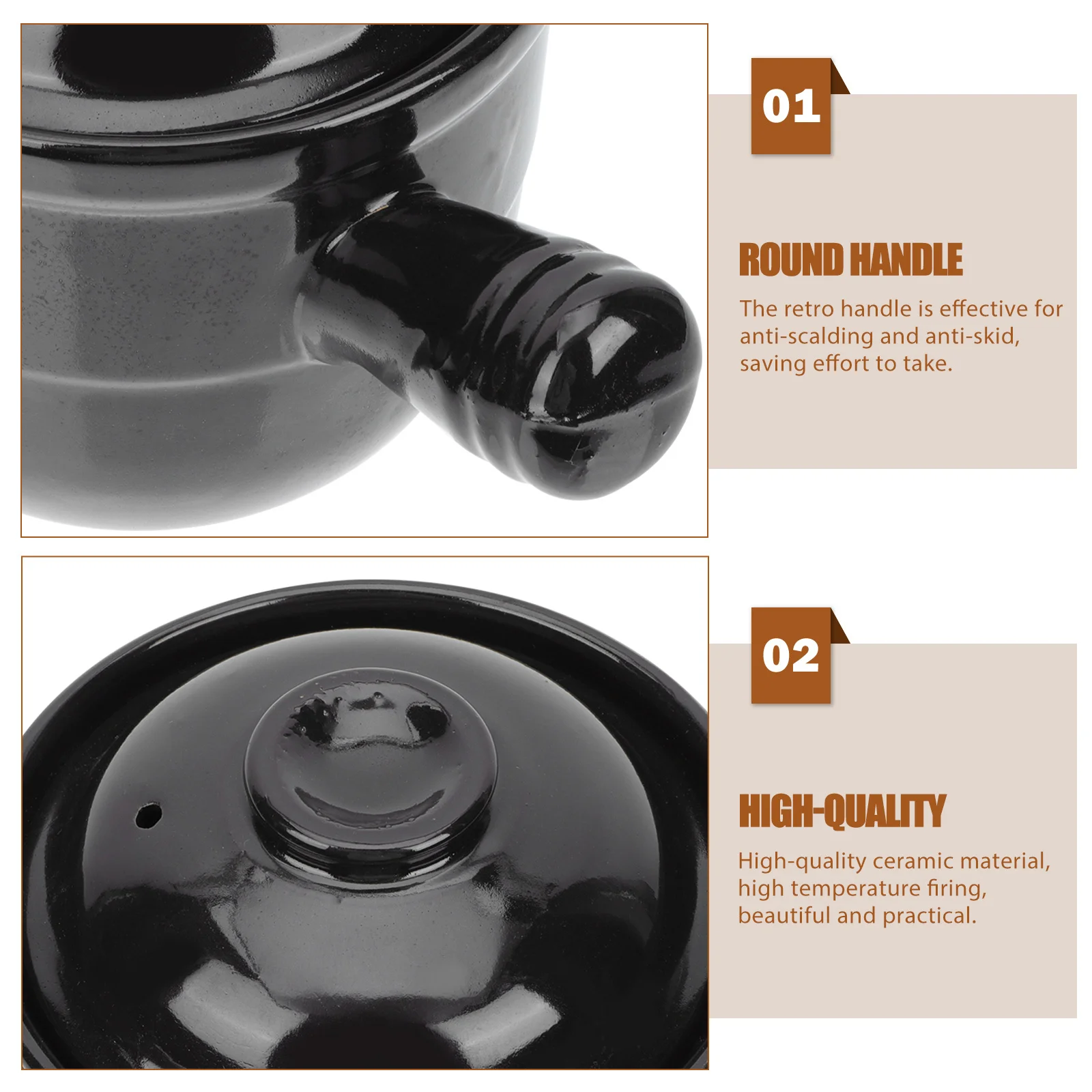 

Chinese Medicine Pot Ceramic Casserole Skillet Retro Handle Multi Purpose Boil Medicine Stew Soup Tea Kitchen Cooking Utensil