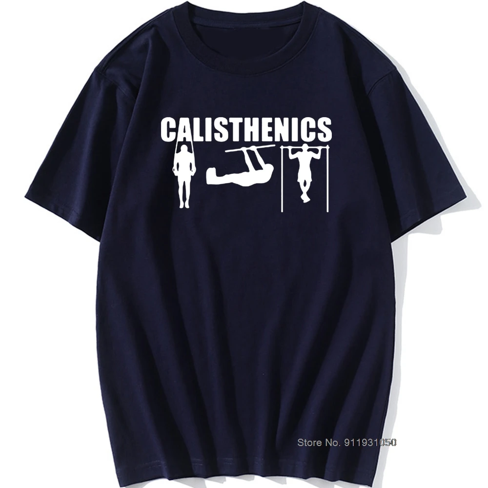 Cool Calisthenics T-shirt Mens Casual Harajuku Cotton Tshirt Vintage O-Neck Print T Shirt Bodybuilding Sports Tee Tops