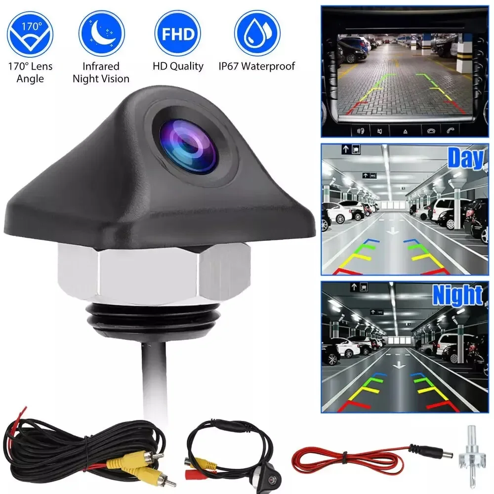 [HD Adjustable Rear View Camera] Reverse Car Backup Parking Camera HD Cars Pickup Van Minivan Etc Universal Cars.