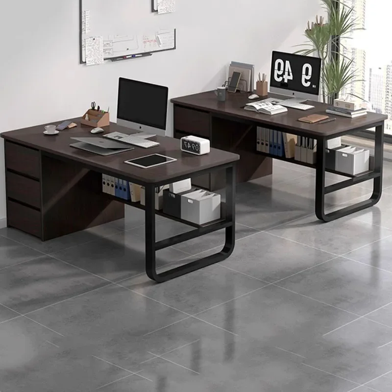 Long Study Office Desk Writing Vanity Standing Legs Reception Computer Desks Shelf Drawers Escritorios De Ordenador Furniture