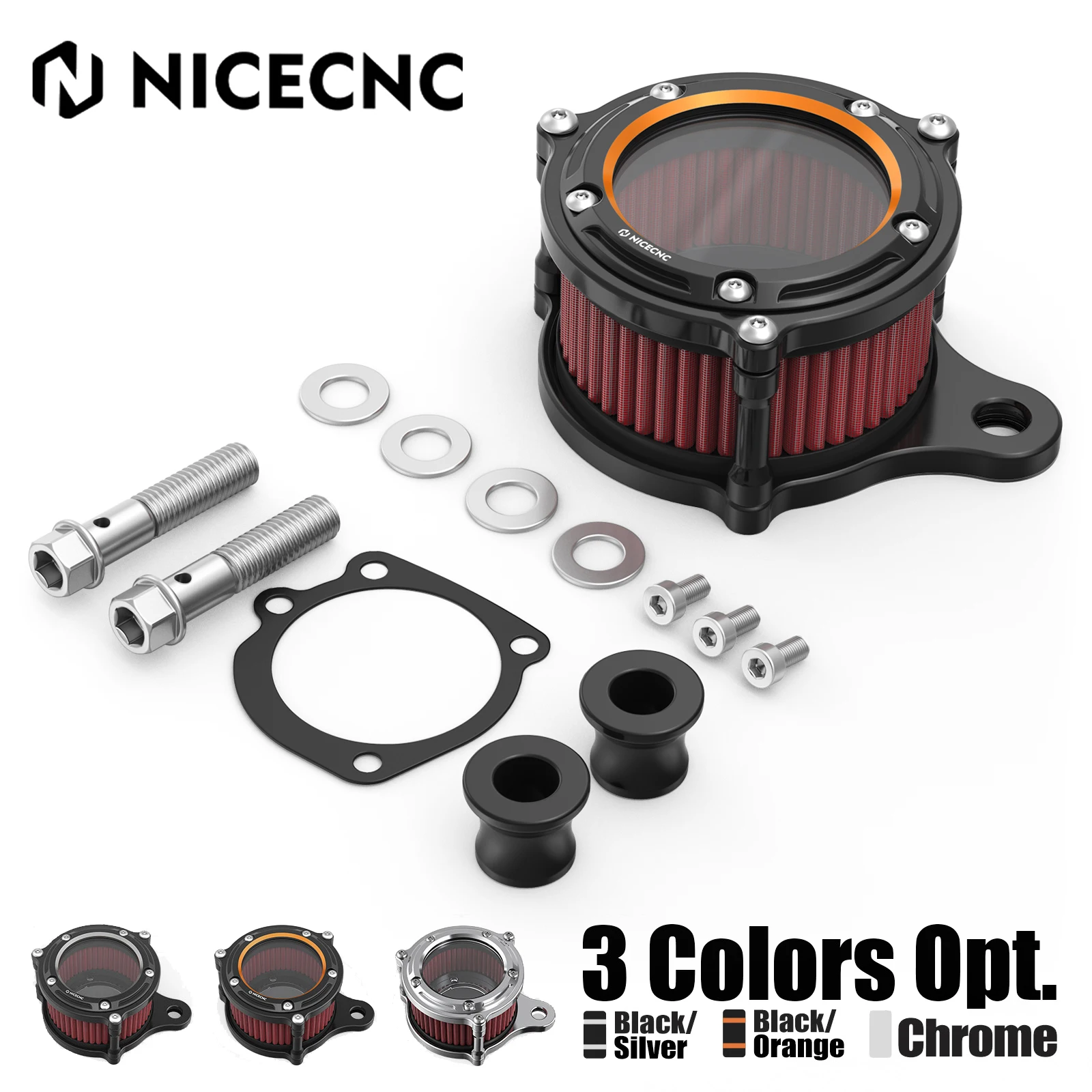

For Harley Sportster 883 Low XL883L 2007-2010 Air Cleaner Intake Filter Sportster 1200 Custom XL1200C Iron 883 XL883N XL1200NS