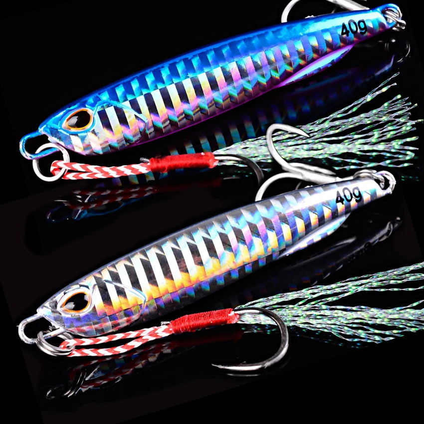 6pc SLOWER SLIM Metal Slow Jig Cast Spoon Lure 10G 15G 20G 30G 40G Artificial Bait Shore Fishing Jigging Metal Bass Fishing Lure