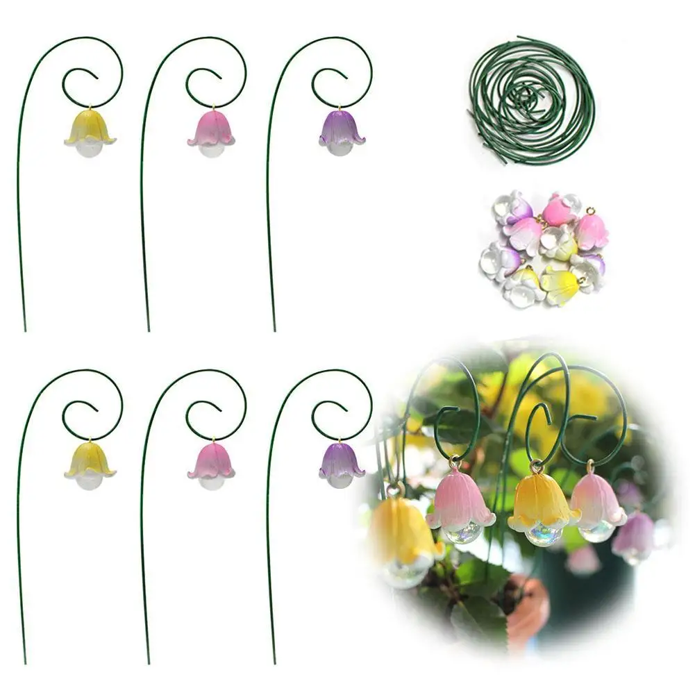 

9 шт., садовые колья с лилией, декор для цветочной кровати, уличные декоративные садовые колья с лилией, украшения для двора