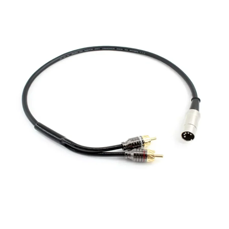 Cable MIDI macho DIN de 5 pines a 2 conectores macho RCA Dual, Cable de Audio para sistemas estéreo Quad Naim, enchufe macho DIN