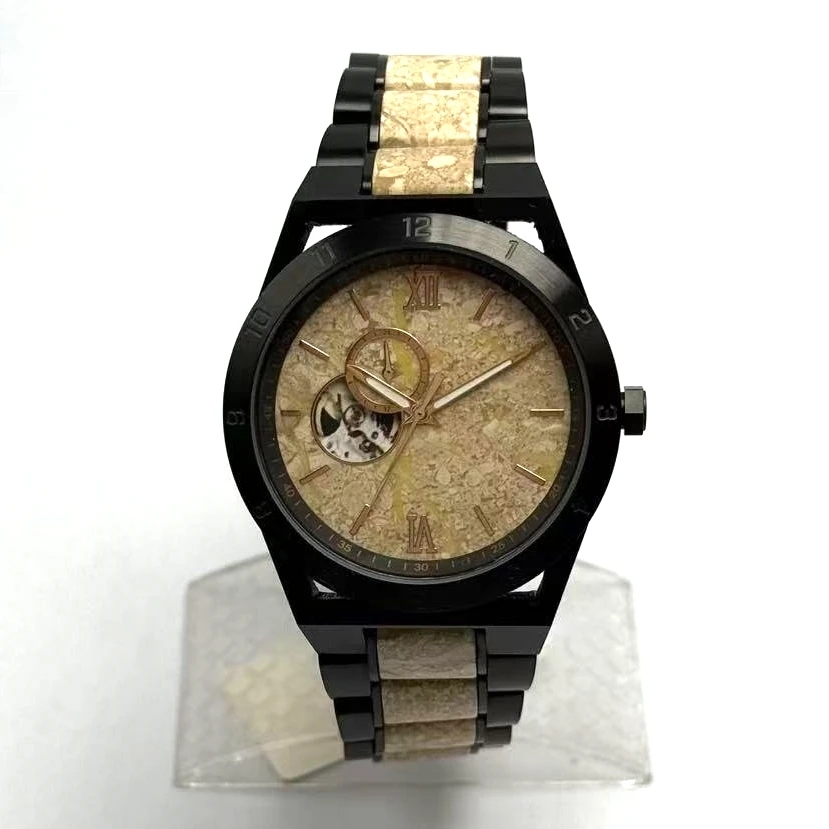 

Luxury Marble Stone Dial Stainless Steel and Marble Strap Ultra Thin Quartz Movement Men Wrist Watches